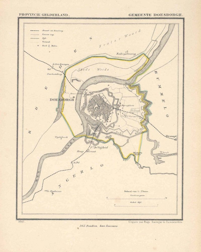 Historische kaarten Doesburg: kaarten, plattegronden, beeldmateriaal