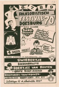 D24 Folkloristisch festival ´70 met medewerking van diverse dansgroepen 6, 7, 8 en 9 augustus 1970 Doesburg