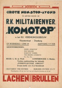 A114 R.K. Militairenvereniging "Komotop" Grote Non stop avond Woensdag 7 juni 1939 R.K. Verenigingsgebouw, Doesburg